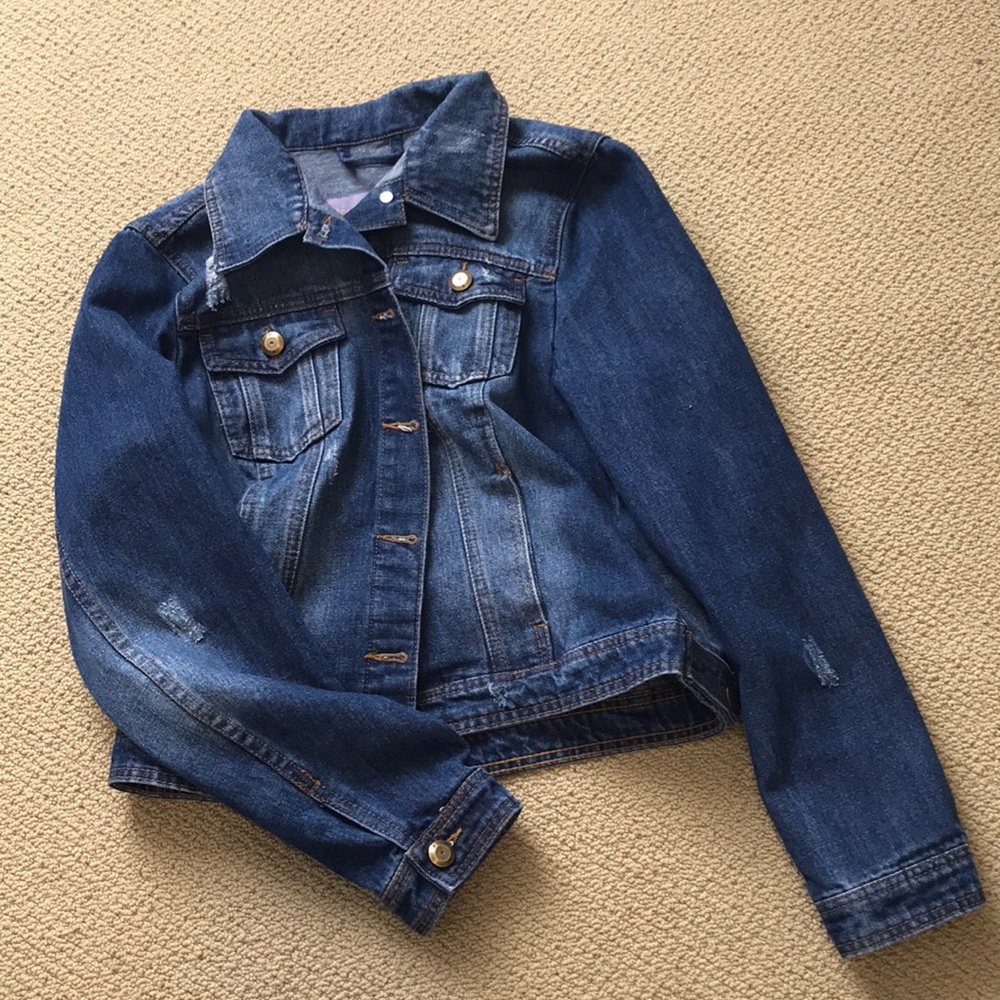 Vintage distressed jean jacket